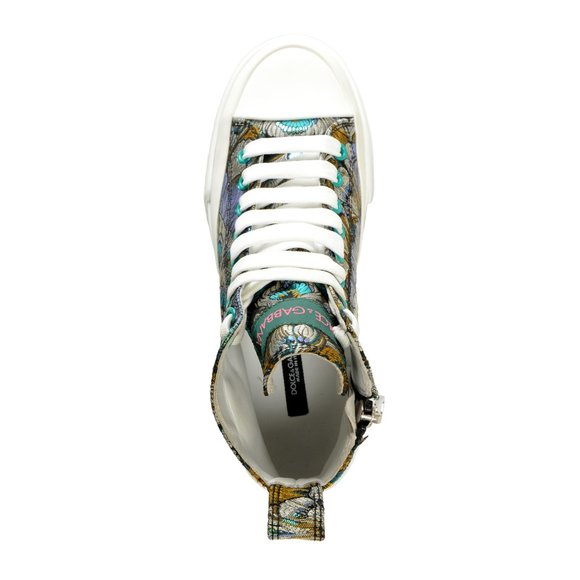 Dolce & Gabbana Women's High Top Floral Print Athletic Sneakers Shoes US 6 IT 36 - Picture 7 of 9